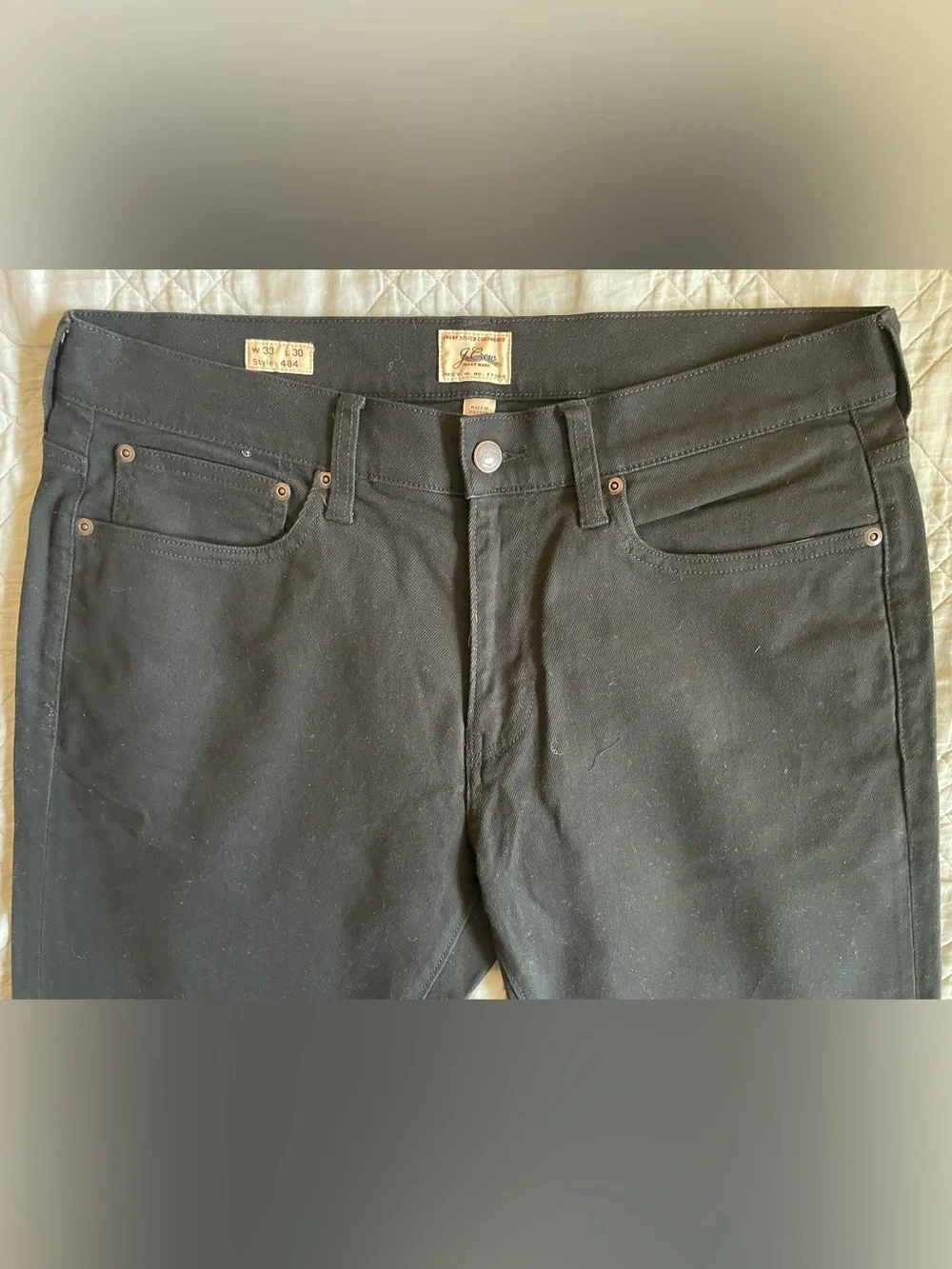 J CREW 484 Slim-fit Bergen five-pocket pant in Black Size 33/30 NWT $118 CH145